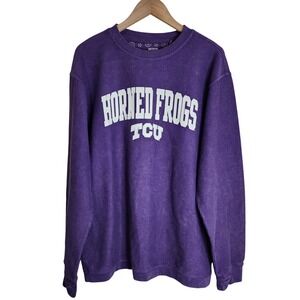TCU Horned Frogs Pullover Women's Medium Distressed Wash Purple NWT